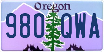 OR license plate 980QWA