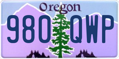 OR license plate 980QWP