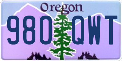 OR license plate 980QWT