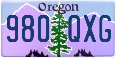 OR license plate 980QXG