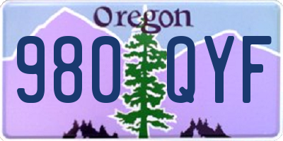 OR license plate 980QYF