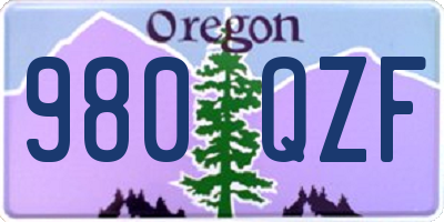 OR license plate 980QZF