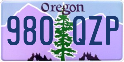 OR license plate 980QZP