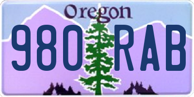 OR license plate 980RAB