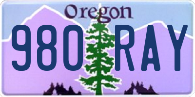 OR license plate 980RAY