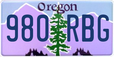 OR license plate 980RBG