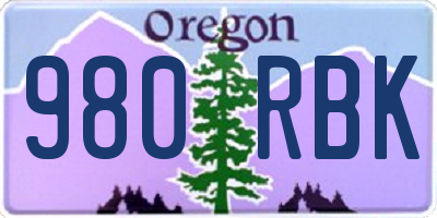 OR license plate 980RBK