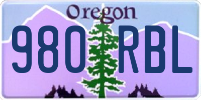 OR license plate 980RBL