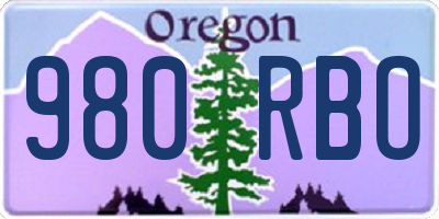 OR license plate 980RBO
