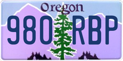 OR license plate 980RBP