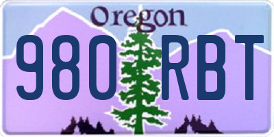 OR license plate 980RBT