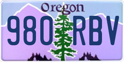 OR license plate 980RBV