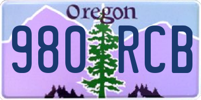 OR license plate 980RCB