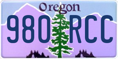 OR license plate 980RCC