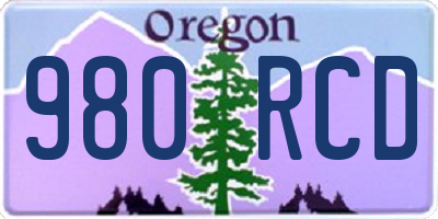 OR license plate 980RCD