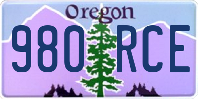 OR license plate 980RCE