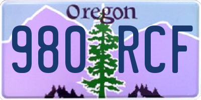 OR license plate 980RCF