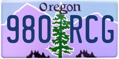 OR license plate 980RCG