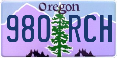 OR license plate 980RCH