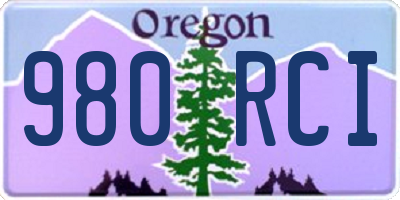 OR license plate 980RCI