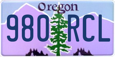 OR license plate 980RCL