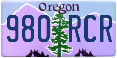 OR license plate 980RCR