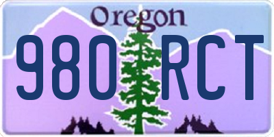 OR license plate 980RCT