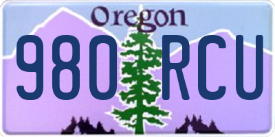 OR license plate 980RCU