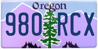 OR license plate 980RCX