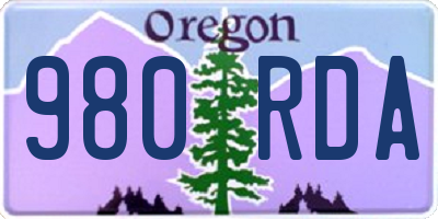 OR license plate 980RDA