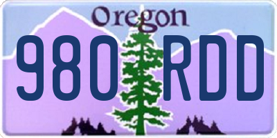 OR license plate 980RDD