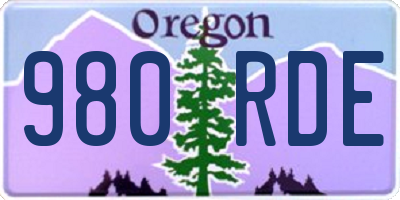 OR license plate 980RDE