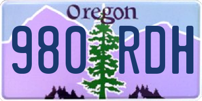 OR license plate 980RDH