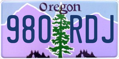 OR license plate 980RDJ