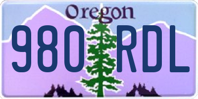 OR license plate 980RDL