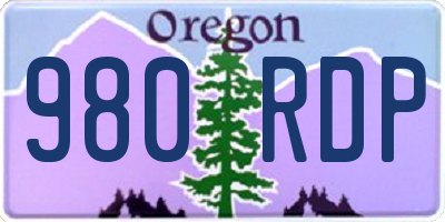 OR license plate 980RDP