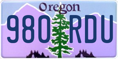 OR license plate 980RDU