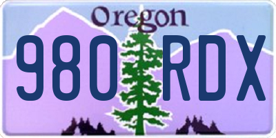 OR license plate 980RDX