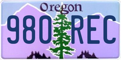 OR license plate 980REC