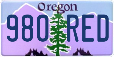 OR license plate 980RED