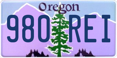 OR license plate 980REI