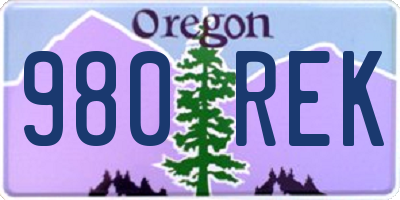 OR license plate 980REK