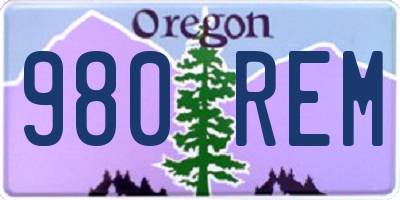 OR license plate 980REM