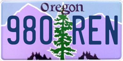 OR license plate 980REN