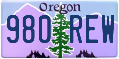 OR license plate 980REW