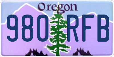 OR license plate 980RFB