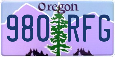 OR license plate 980RFG