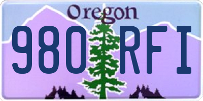 OR license plate 980RFI