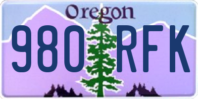OR license plate 980RFK