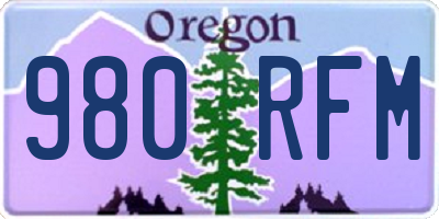 OR license plate 980RFM